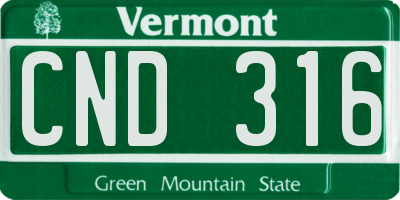 VT license plate CND316