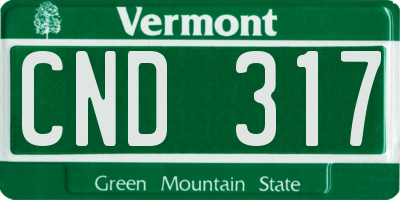 VT license plate CND317