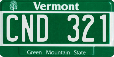 VT license plate CND321