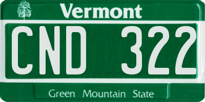 VT license plate CND322