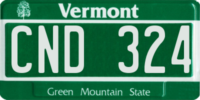 VT license plate CND324