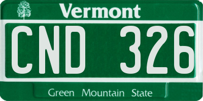 VT license plate CND326