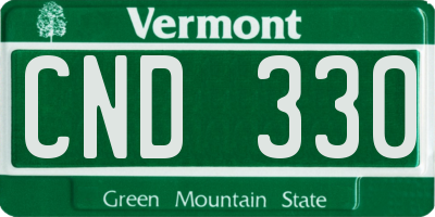 VT license plate CND330