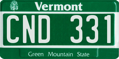 VT license plate CND331