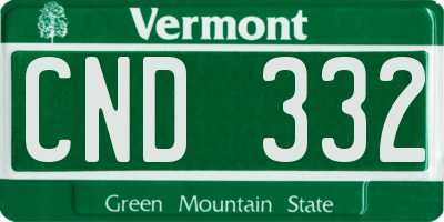 VT license plate CND332