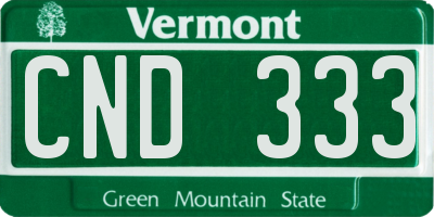 VT license plate CND333