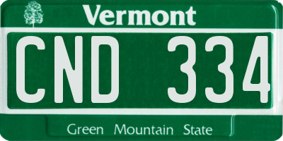 VT license plate CND334