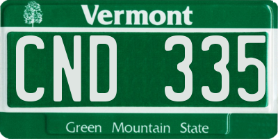 VT license plate CND335