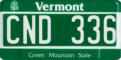 VT license plate CND336