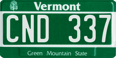 VT license plate CND337