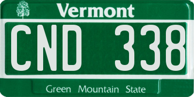 VT license plate CND338