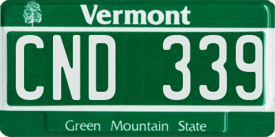 VT license plate CND339