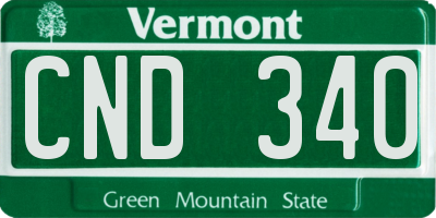 VT license plate CND340