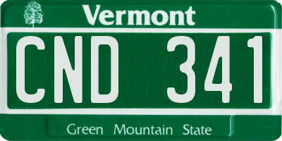 VT license plate CND341