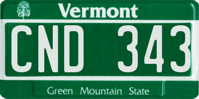 VT license plate CND343