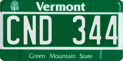 VT license plate CND344