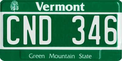 VT license plate CND346