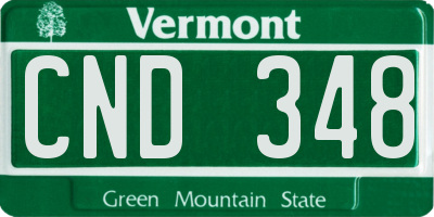 VT license plate CND348