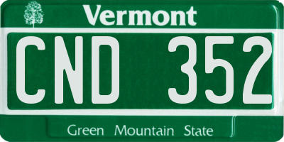 VT license plate CND352