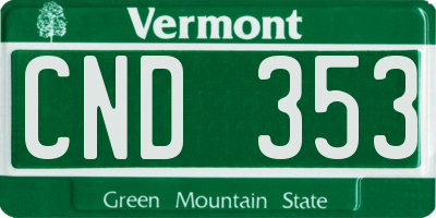 VT license plate CND353