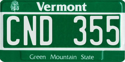 VT license plate CND355