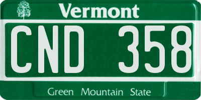 VT license plate CND358