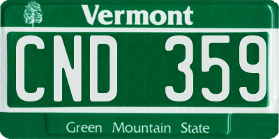 VT license plate CND359
