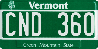 VT license plate CND360