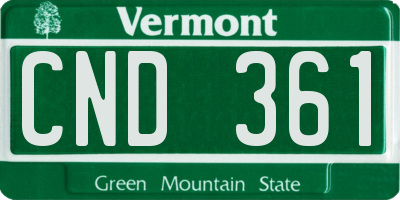VT license plate CND361