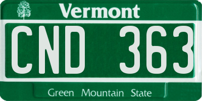 VT license plate CND363