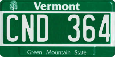 VT license plate CND364