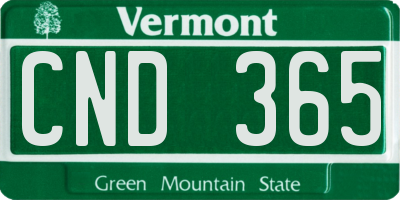VT license plate CND365