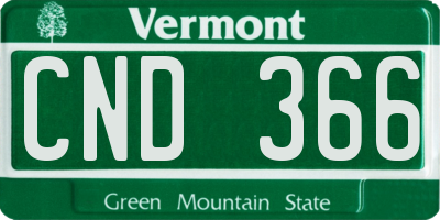 VT license plate CND366