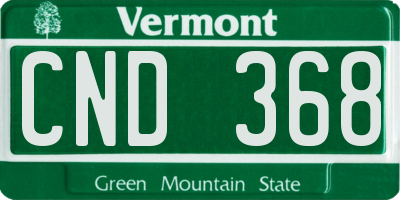 VT license plate CND368
