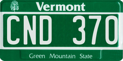 VT license plate CND370