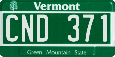 VT license plate CND371
