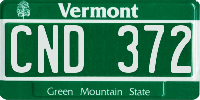 VT license plate CND372