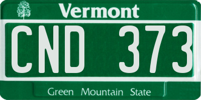 VT license plate CND373