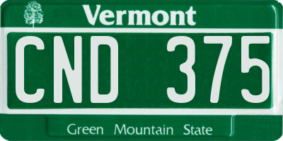 VT license plate CND375
