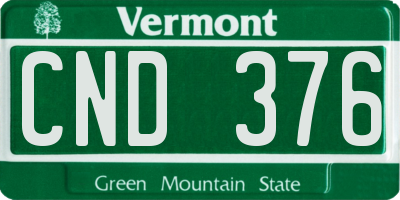 VT license plate CND376