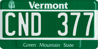 VT license plate CND377