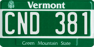 VT license plate CND381