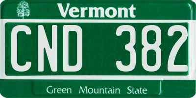VT license plate CND382