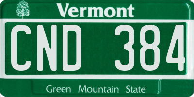 VT license plate CND384