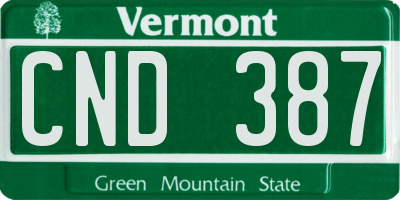 VT license plate CND387