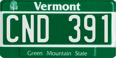 VT license plate CND391