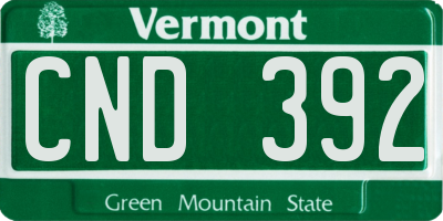 VT license plate CND392