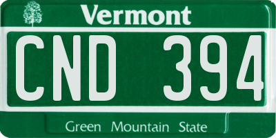 VT license plate CND394