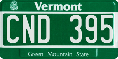 VT license plate CND395
