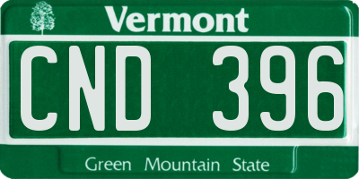 VT license plate CND396